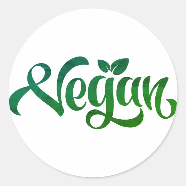 Motivating and Inspiring Vegan Logo  Classic Round Sticker (Front)