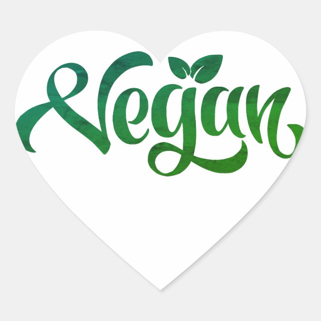 Motivating and Inspiring Vegan Logo  Heart Sticker (Front)