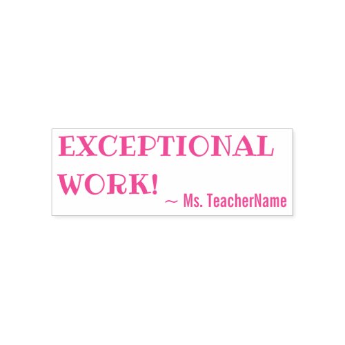 Motivating EXCEPTIONAL WORK Tutor Rubber Stamp