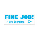 [ Thumbnail: Motivating "Fine Job!" Teacher Rubber Stamp ]