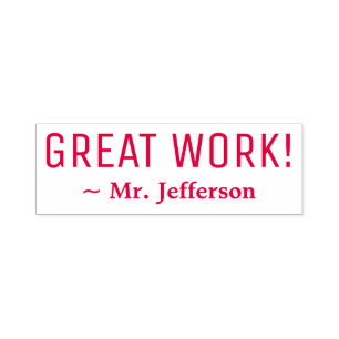 Motivating "GREAT WORK!" Marking Rubber Stamp