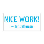 [ Thumbnail: Motivating "Nice Work!" + Custom Educator Name Self-Inking Stamp ]