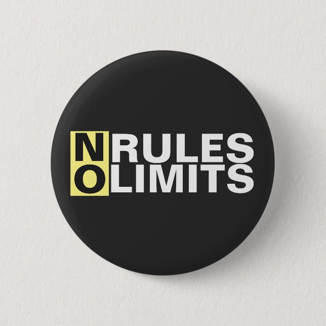 Motivating No Rules No Limits Button (Front)