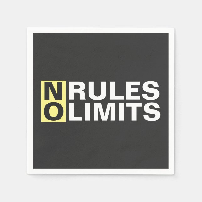 Motivating No Rules No Limits Napkins (Front)