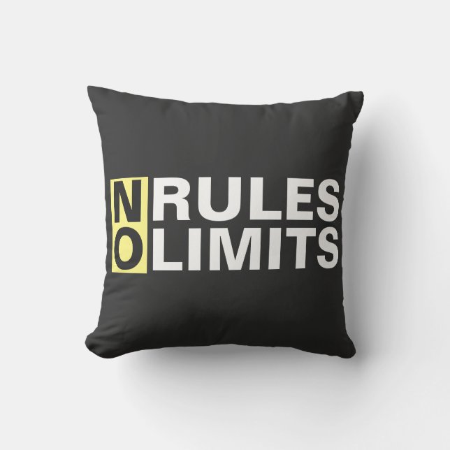 Motivating No Rules No Limits Throw Pillow (Front)
