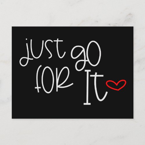 Motivating Quote Just Go For It Trendy Typography Postcard