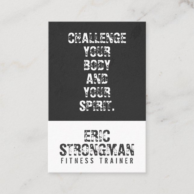 Motivating quote text cover business card (Front)