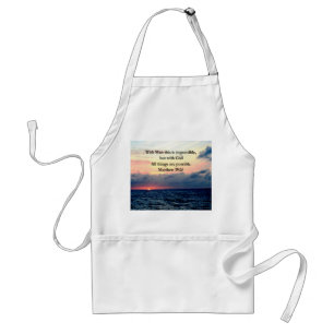MOTIVATING SUNRISE MATTHEW 19:26 PHOTO DESIGN ADULT APRON