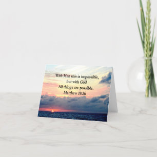 MOTIVATING SUNRISE MATTHEW 19:26 PHOTO DESIGN CARD