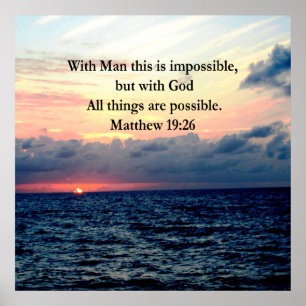 MOTIVATING SUNRISE MATTHEW 19:26 PHOTO DESIGN POSTER
