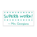 [ Thumbnail: Motivating "Superb Work!" Educator Rubber Stamp ]