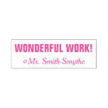 [ Thumbnail: Motivating "Wonderful Work!" Teacher Rubber Stamp ]