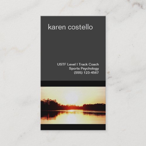 Motivatioal Speaker and Life Coach Golden Sunset Business Card