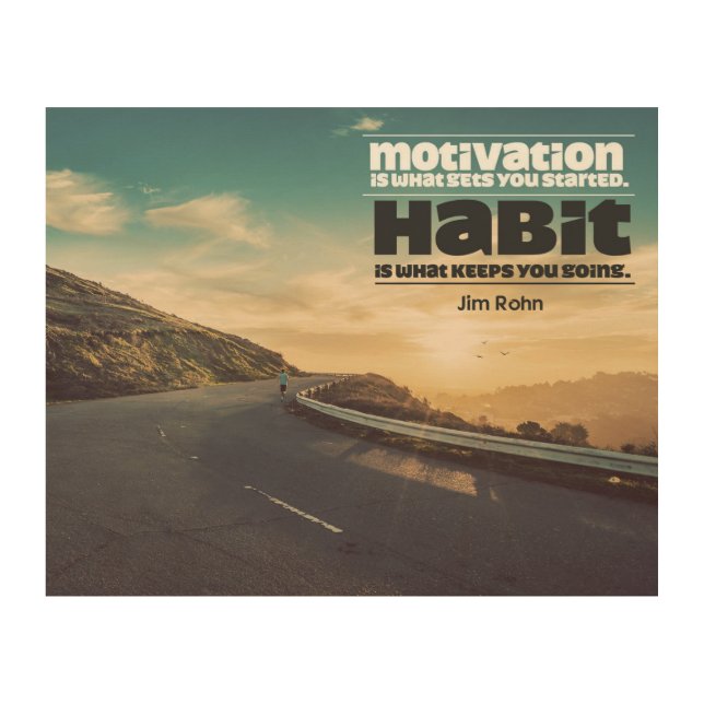 Motivation and Habit Wood Wall Art (Front)