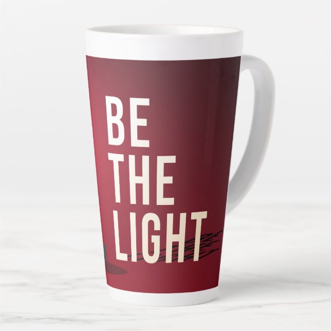 Motivation and inspirational banner latte mug (Right Angle)