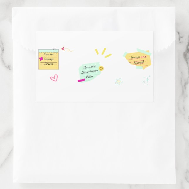 Motivation and positive vibes rectangular sticker (Bag)