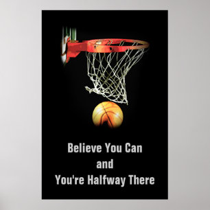 Motivation Believe You Can Quote Basketball Poster