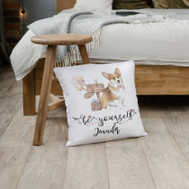 Motivation Corgi Puppy Gender Neutral Nursery Throw Pillow