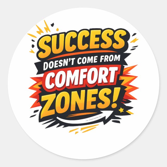 Motivation Design Classic Round Sticker (Front)