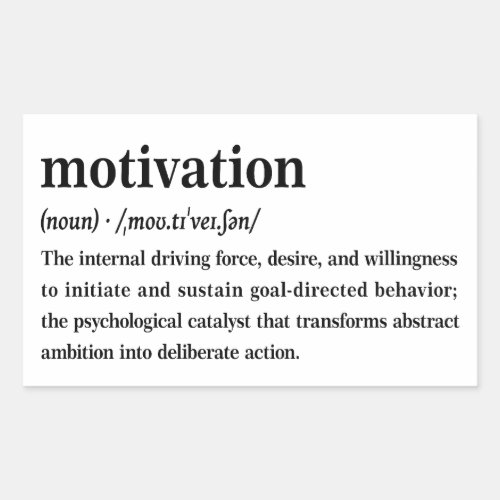 Motivation Dictionary Definition Aesthetic  Rectangular Sticker