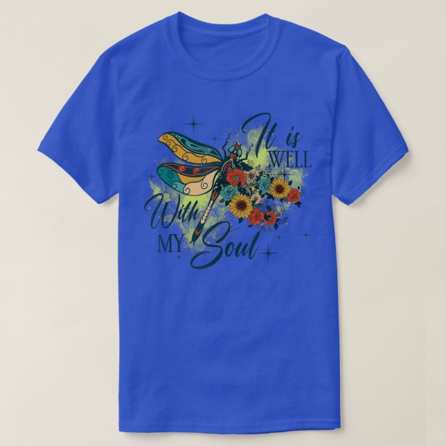 Motivation Faith Peace Religious It is Well with M T-Shirt (Design Front)