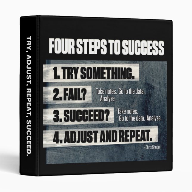 Motivation - Four Steps To Success - Inspirational Binder (Front/Spine)