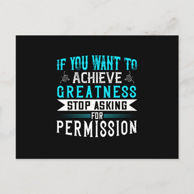 Motivation - If You Want Greatness Postcard (Front)