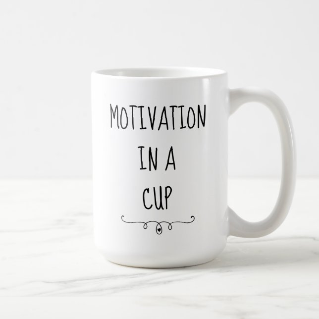 Motivation in a Cup with Heart Coffee Mug (Right)