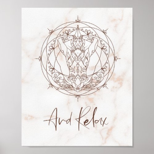 Motivation Quote And Relax Meditation Mandala Poster