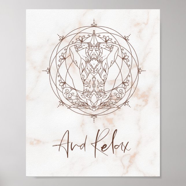 Motivation Quote And Relax Meditation Mandala Poster (Front)
