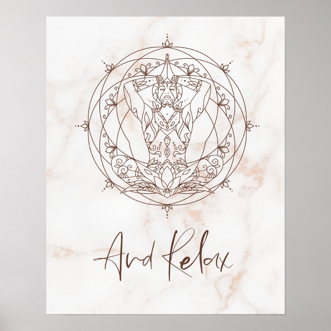 Motivation Quote And Relax Meditation Mandala Poster | Zazzle