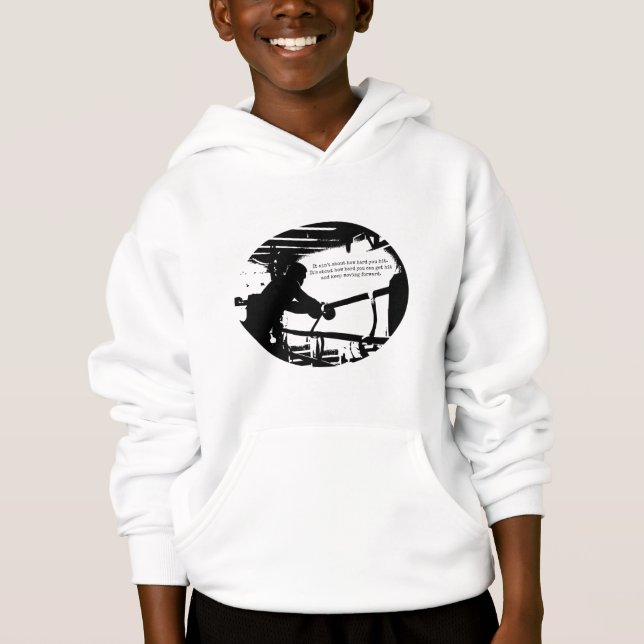 Motivation Quote Boxer Fighter Inspiration Saying Hoodie (Front)