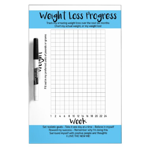 Motivation Quote Diet Weight Loss Progress Chart Dry Erase Board