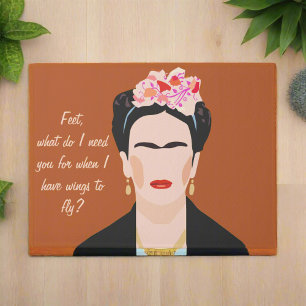 Motivation Quote Frida Kahlo Illustration Welcome Doormat