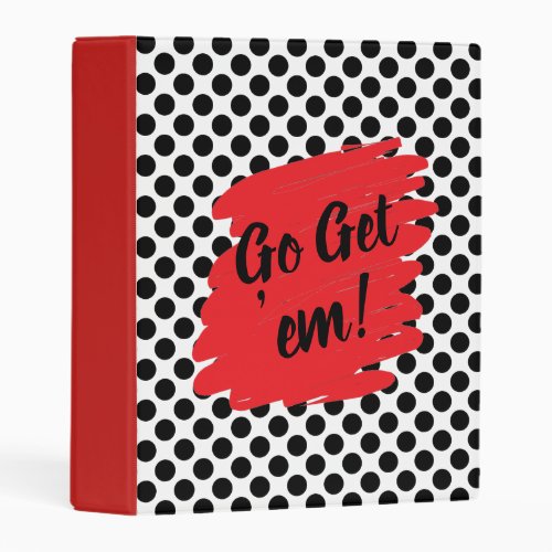 Motivation Red Daub and Black Dots Modern Mini Binder