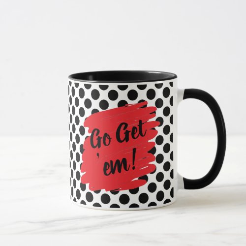 Motivation Red Daub and Black Dots Mug