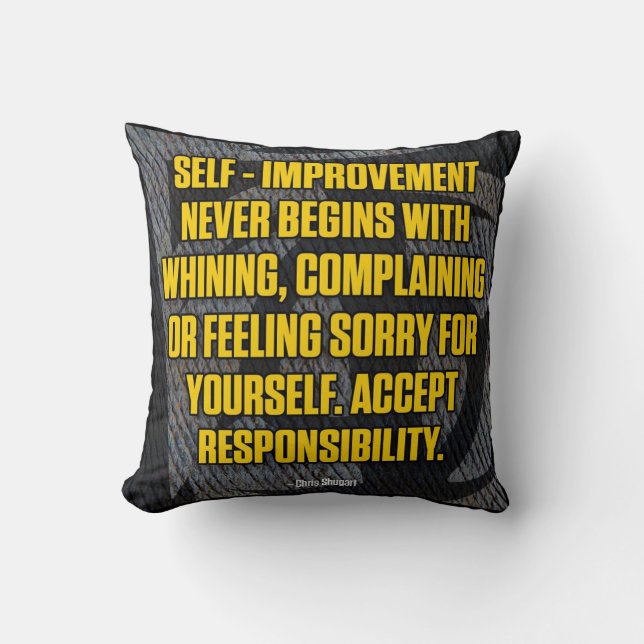 Motivation - Self-Improvement - Inspirational Throw Pillow (Front)