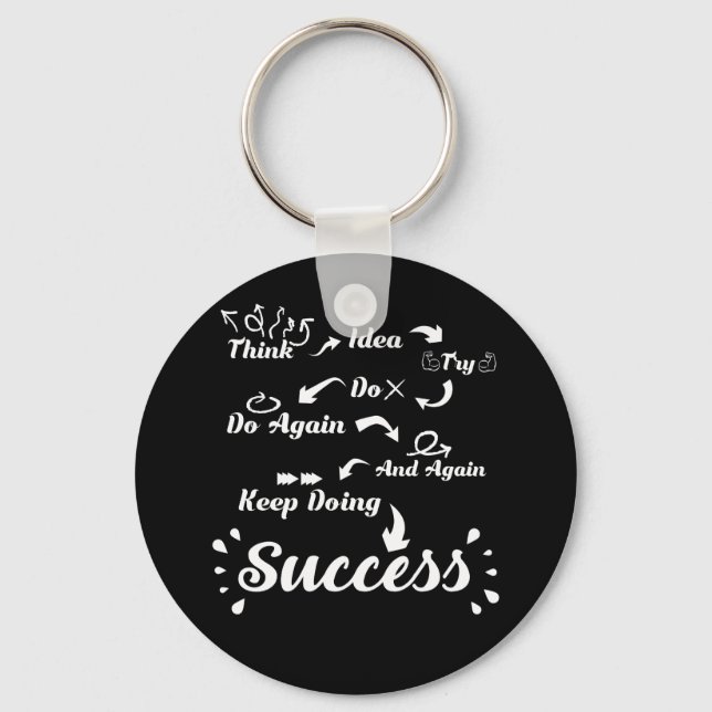 Motivation Think Idea Success T Shirt Keychain (Front)
