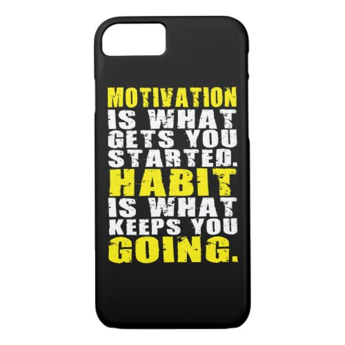 Motivation vs Habit _ Motivational Words iPhone 87 Case