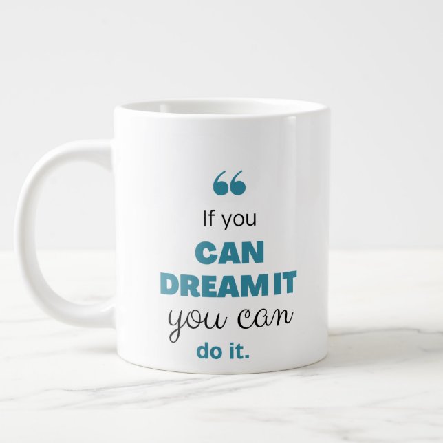 motivation with love giant coffee mug (Left)