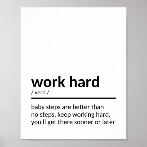 Motivation Work Hard Quote Poster