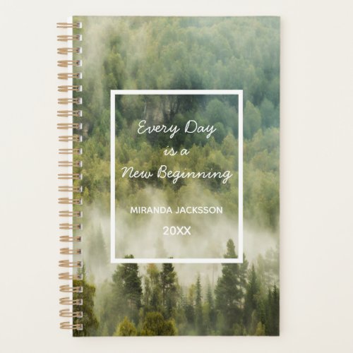 Motivational 2022 forest nature green trees planner