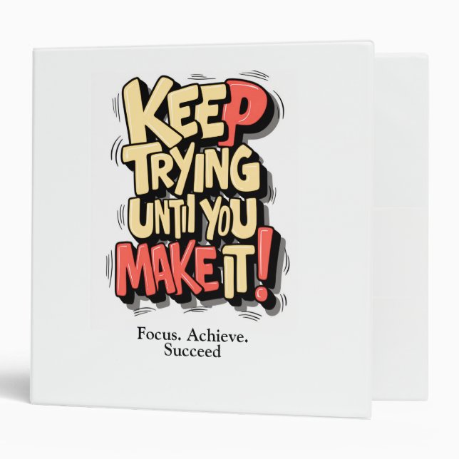 Motivational 3-Ring Binder - Focus. Achieve. Succe (Front/Inside)