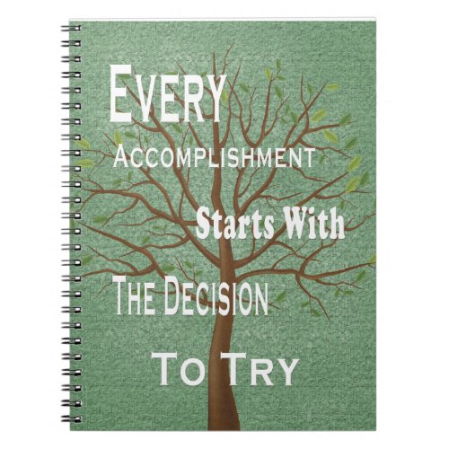 Motivational achievement and accomplishment notebook