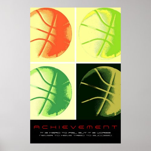 Motivational Achievement Basketball Sport Poster