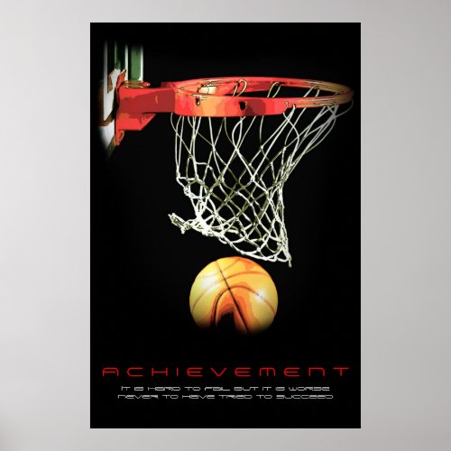 Motivational Achievement Basketball Sport Poster