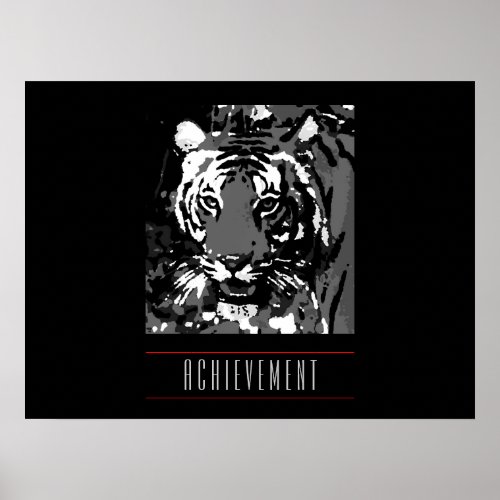 Motivational Achievement Tiger Poster Print