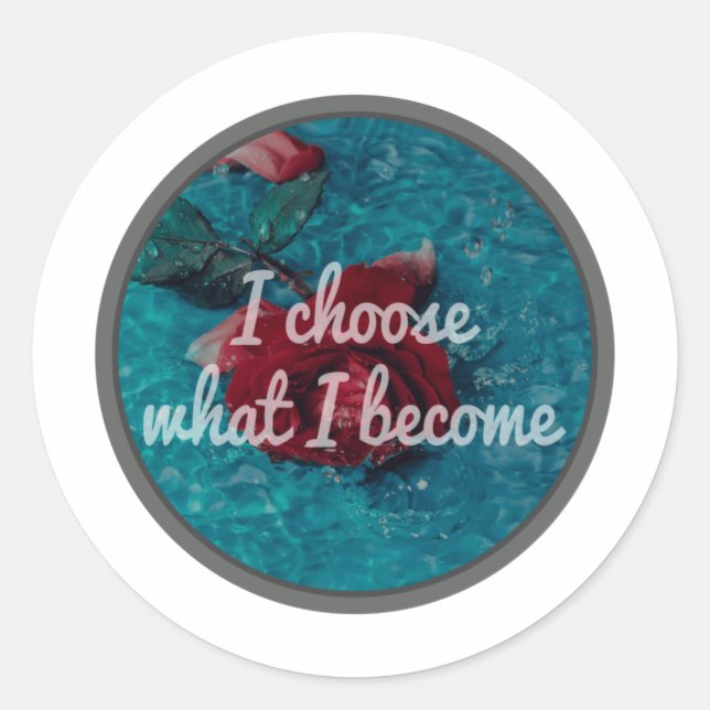 motivational affirmation about self acceptance classic round sticker (Front)