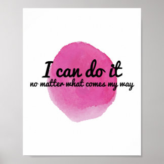 motivational affirmation for working hard poster