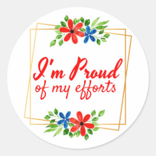 motivational affirmations for hard workers classic round sticker